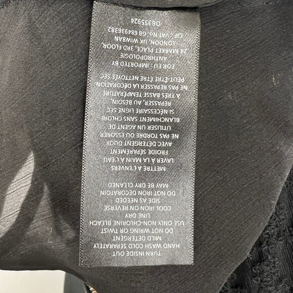 Anthropologie Vanessa Virginia Black Gold Lace Beaded Fit & Flare Tank Top XS 6 - Picture 8 of 8